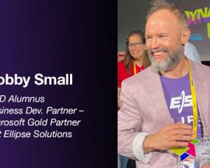 Man with facial hair wearing purple shirt and blazer. Bobby Small CCD Alumnus - Business Dev. Partner - Microsoft Gold Partner at Ellipse Solutions.